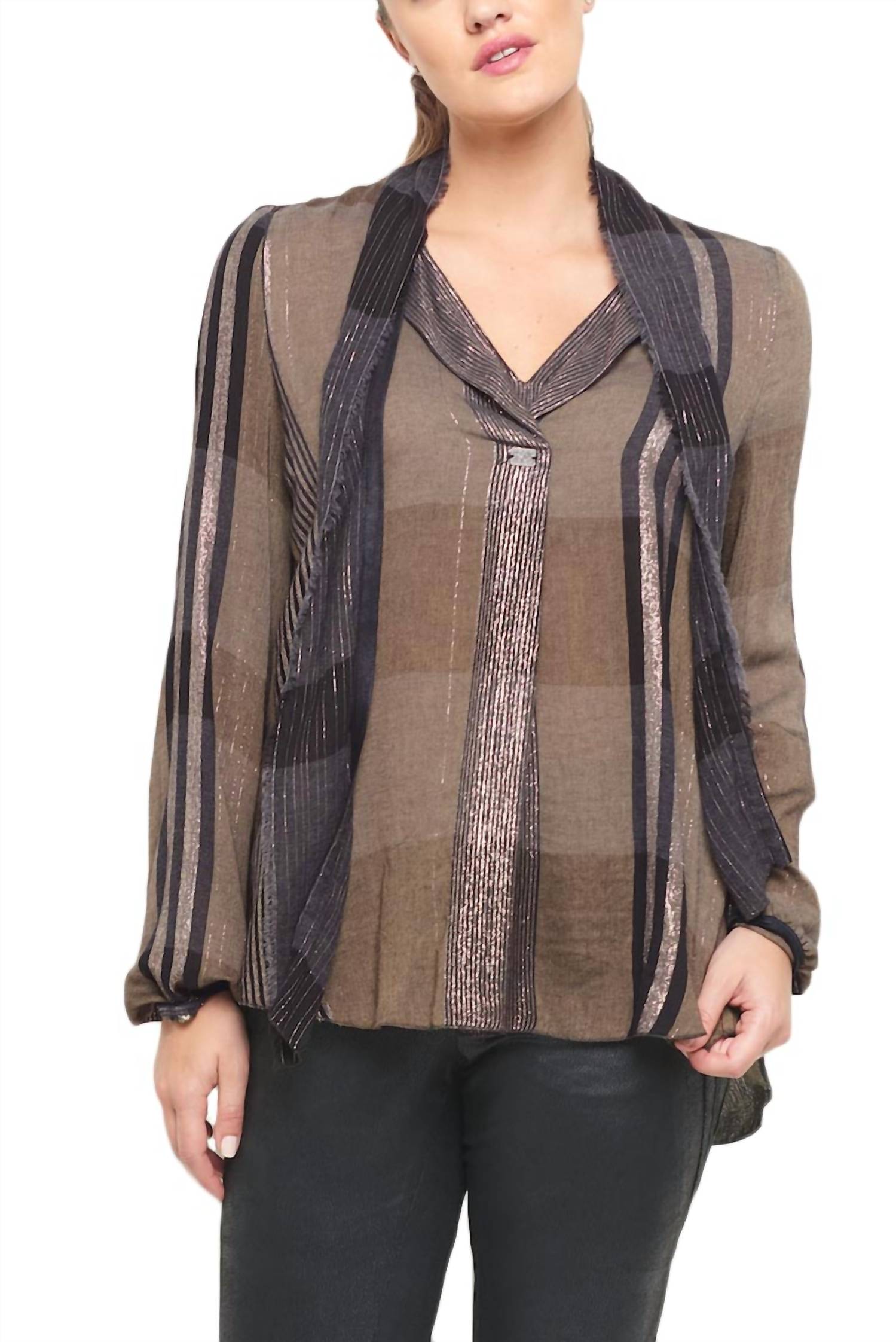 Beate Heymann - Glossy Plaid Blouse