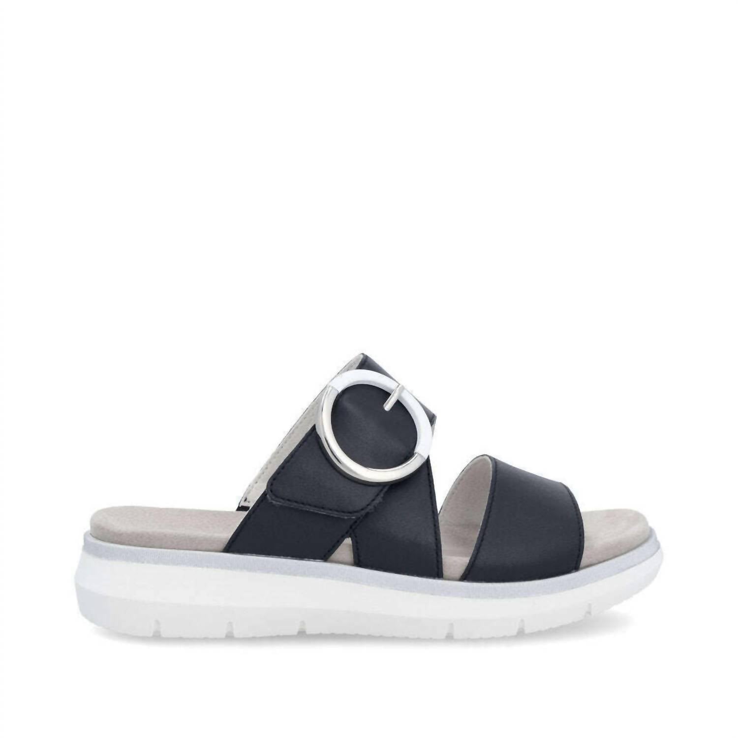 Remonte Women's D2k51-14 Flat Sandal in navy - women's sandal - detail view