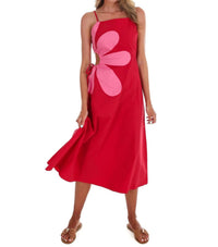 Very J - Women's Wildflower Wishes Floral Cut Out Midi Dress