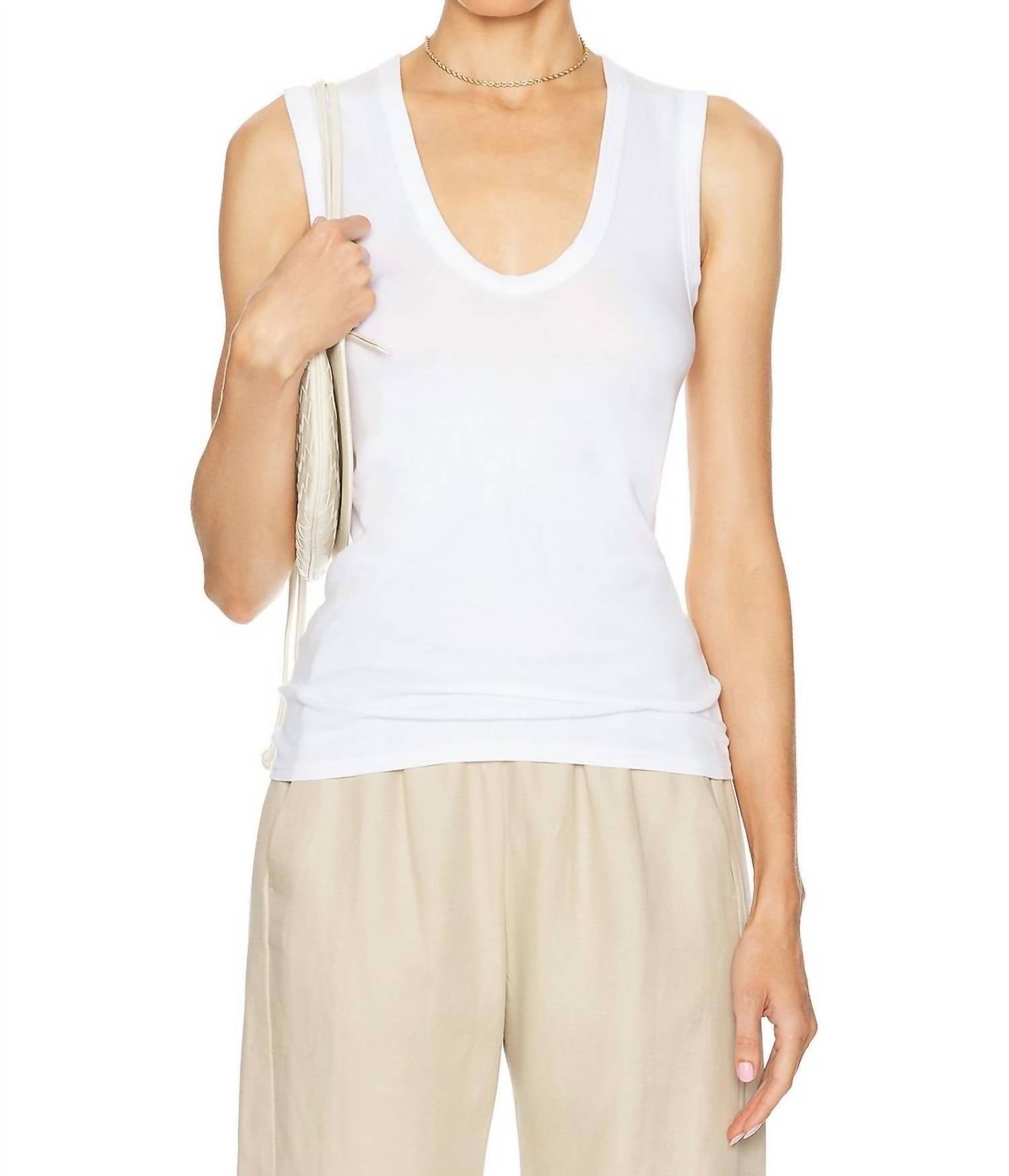 Enza Costa - Supima Cotton Essential Sleeveless U-neck Tank Top