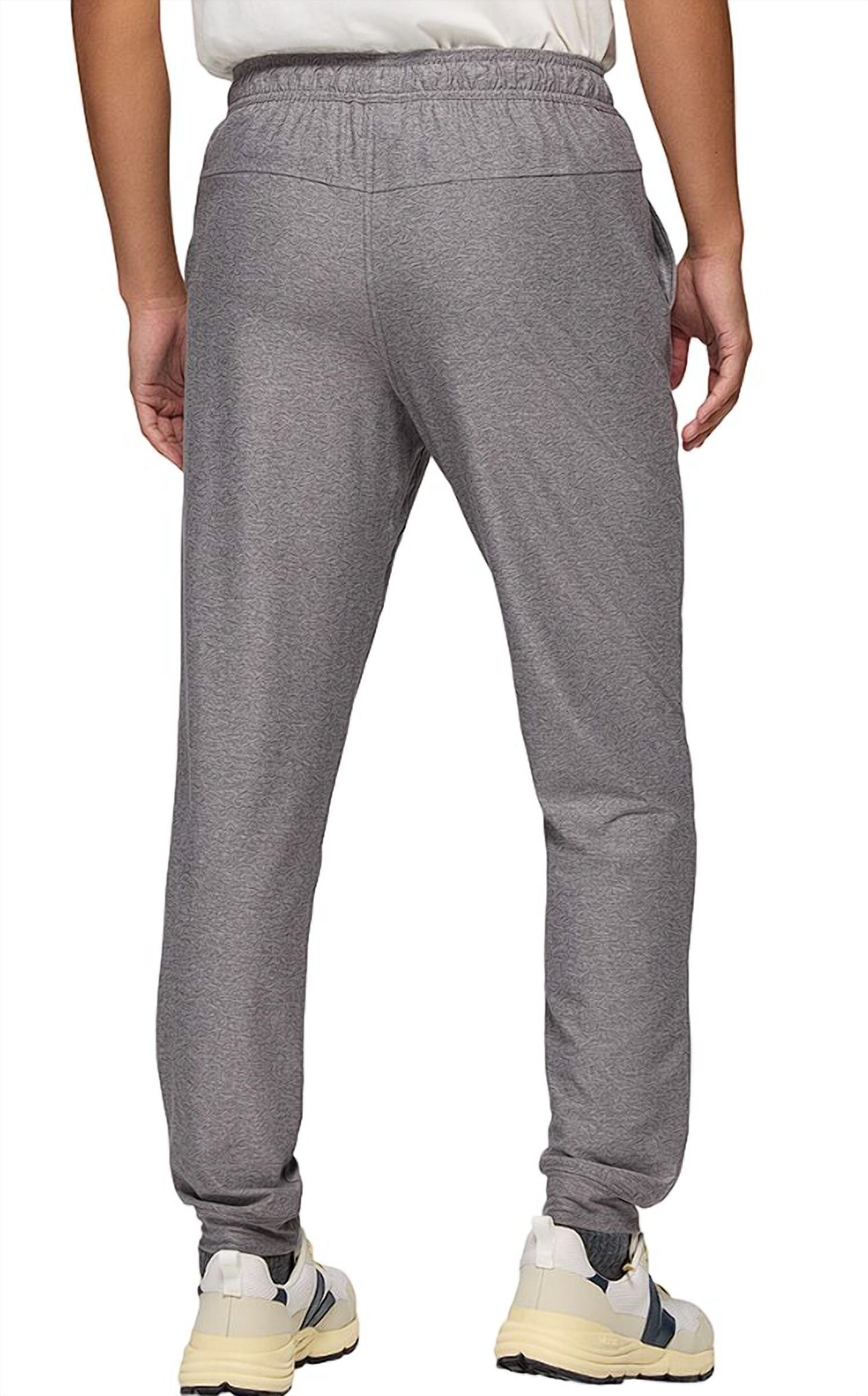 prAna Altitude Tracker Lt Jogger Pant in medium heather grey - men's pants - detail view