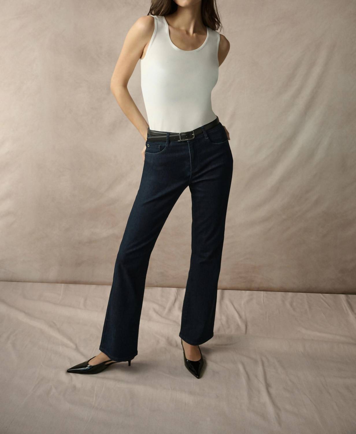 Joseph Ribkoff Brooke Classic Bootcut Stretch Jeans in dark denim blue - women's jeans