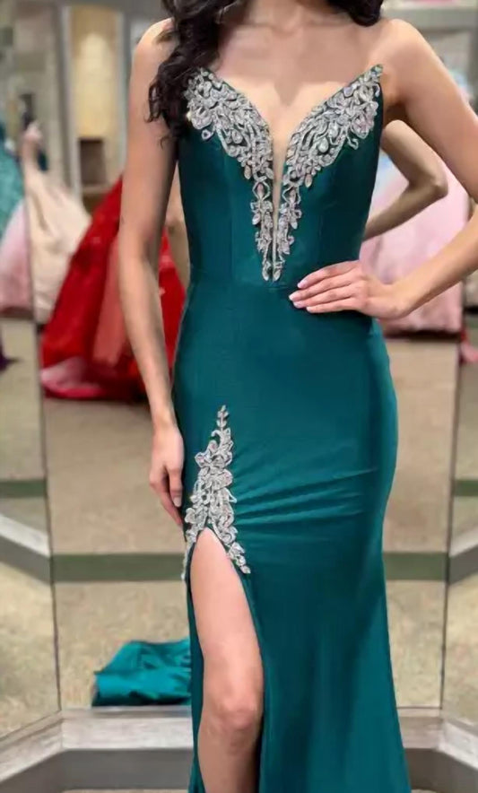 Portia&Scarlett - Strapless Gown With Crystals Along The Trim Of The Bodice