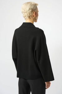 Joseph Ribkoff - Sweater Knit Boxy Pullover With Zip Collar