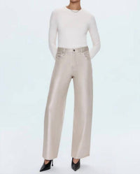 PISTOLA Tate High Rise Bowed Wide Leg Jeans in champagne - women's jeans