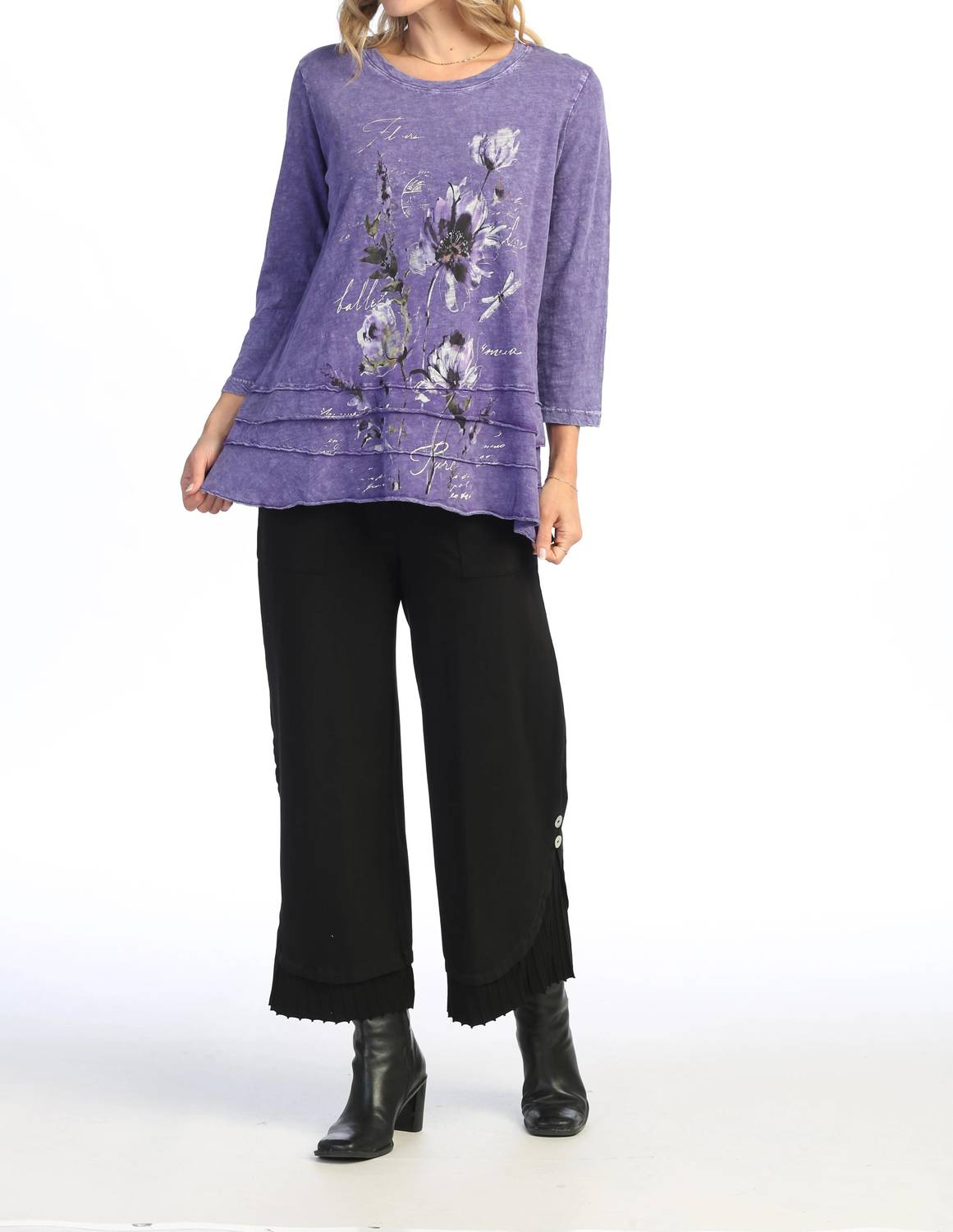 Jess & Jane - Ballet Mineral Washed Cotton Layered Top