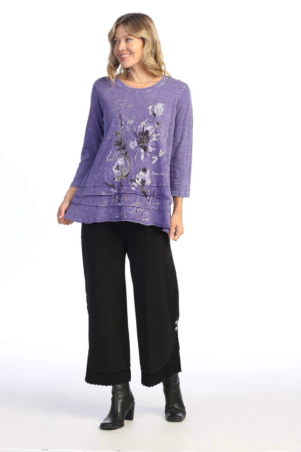Jess & Jane - Ballet Mineral Washed Cotton Layered Top