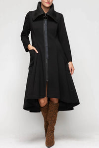 Ic Collection - Wide Rip Collar High-low Jacket
