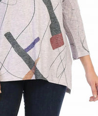 Jess & Jane Contours Knit Jersey Dolman Sleeve Top in abstract art - women's blouse - view 4
