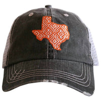 Katydid - Women's Ikat Texas Embroidered Distressed Trucker Hat