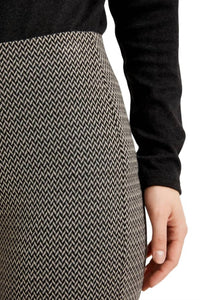 Joseph Ribkoff High Rise Straight Leg Pants in black beige - women's pants - view 4
