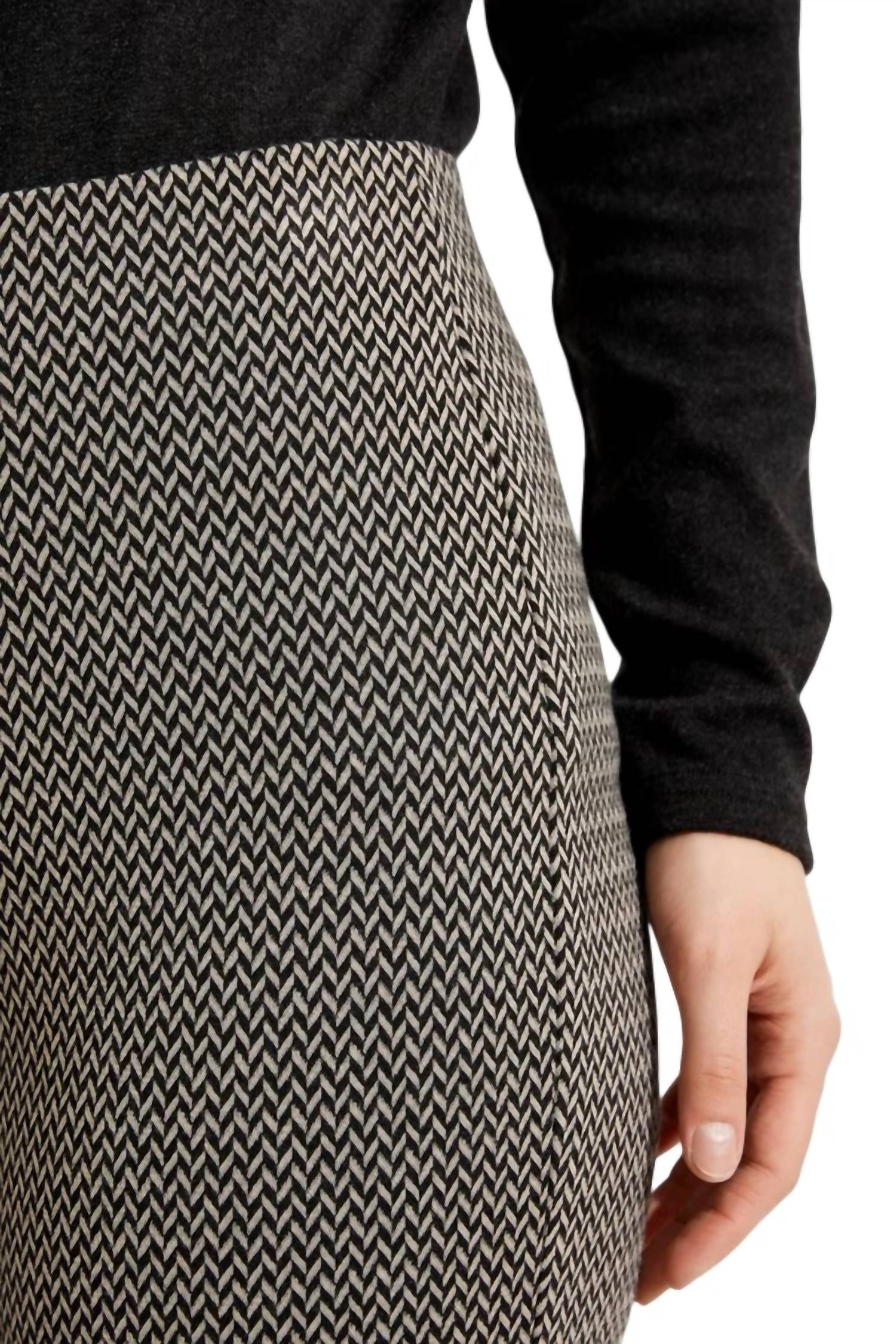Joseph Ribkoff High Rise Straight Leg Pants in black beige - women's pants - view 4
