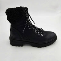 STEVE MADDEN Women's Keystone Lug Hiker Boots in blk - women's shoe - detail view