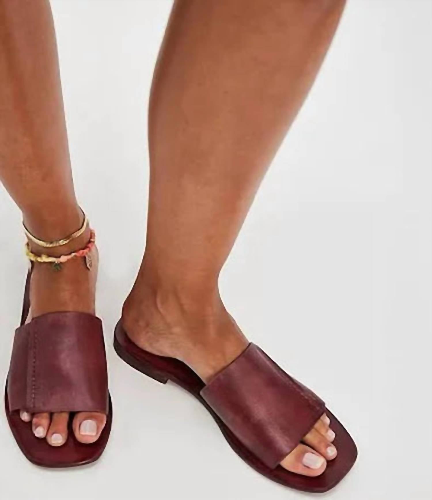 Free People Women's Verona Slide Sandals in cherry cola - women's sandal - alternate view