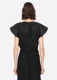 Sea - Laurie Solid Flutter Sleeve Top