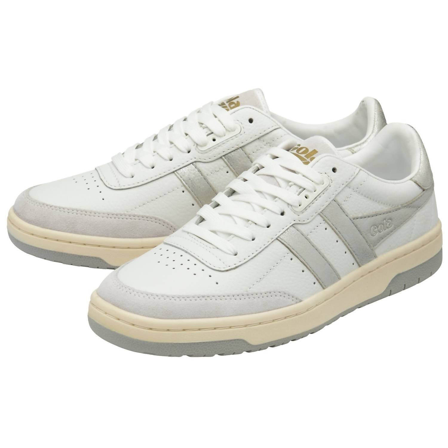 Gola Women's Falcon Mirror Sneaker Shoe in white silver - women's sneaker