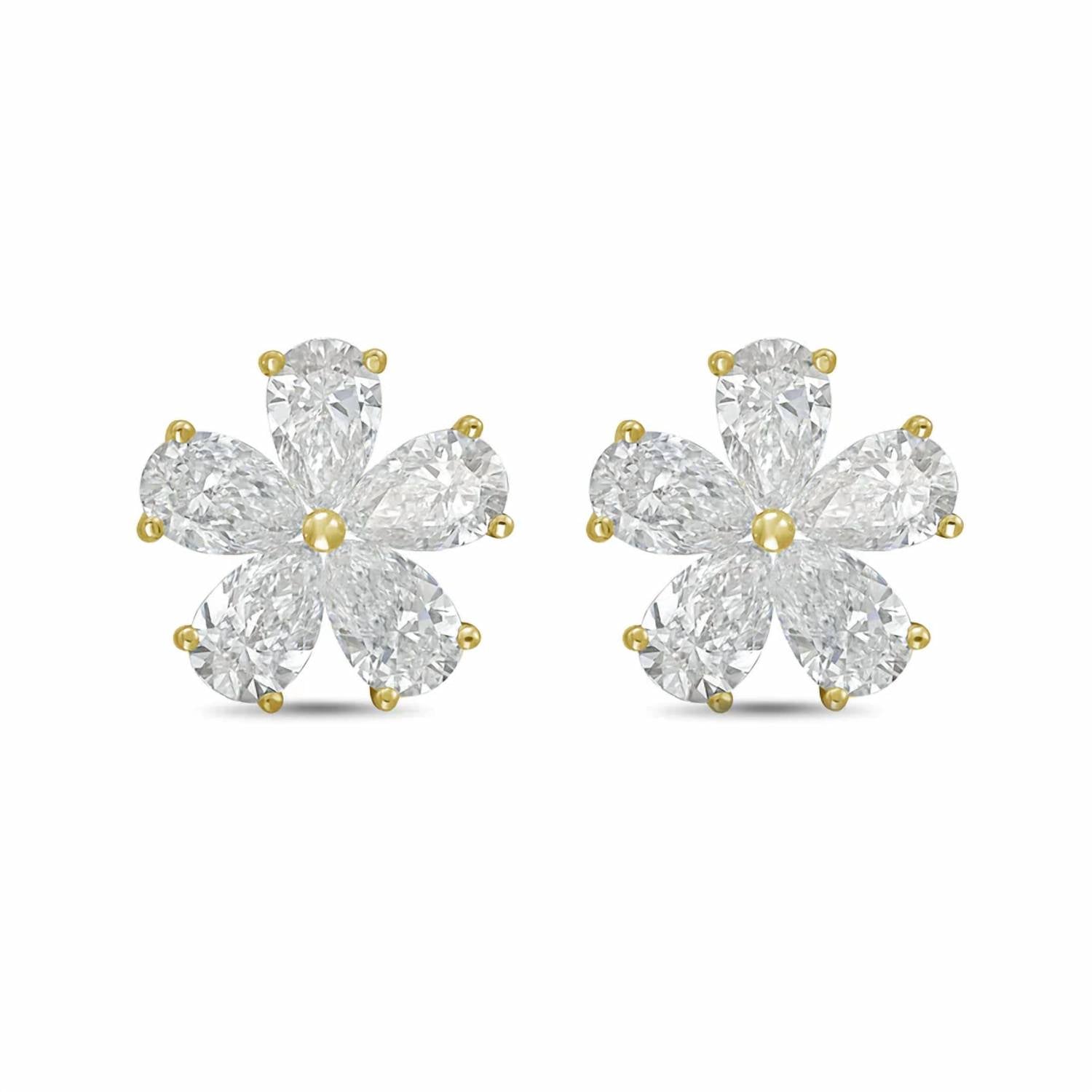 Diana M Jewels - Women's Pear Lab-Grown Diamond Stud Earrings (8.00 Ct TCW) - Elegant Plus