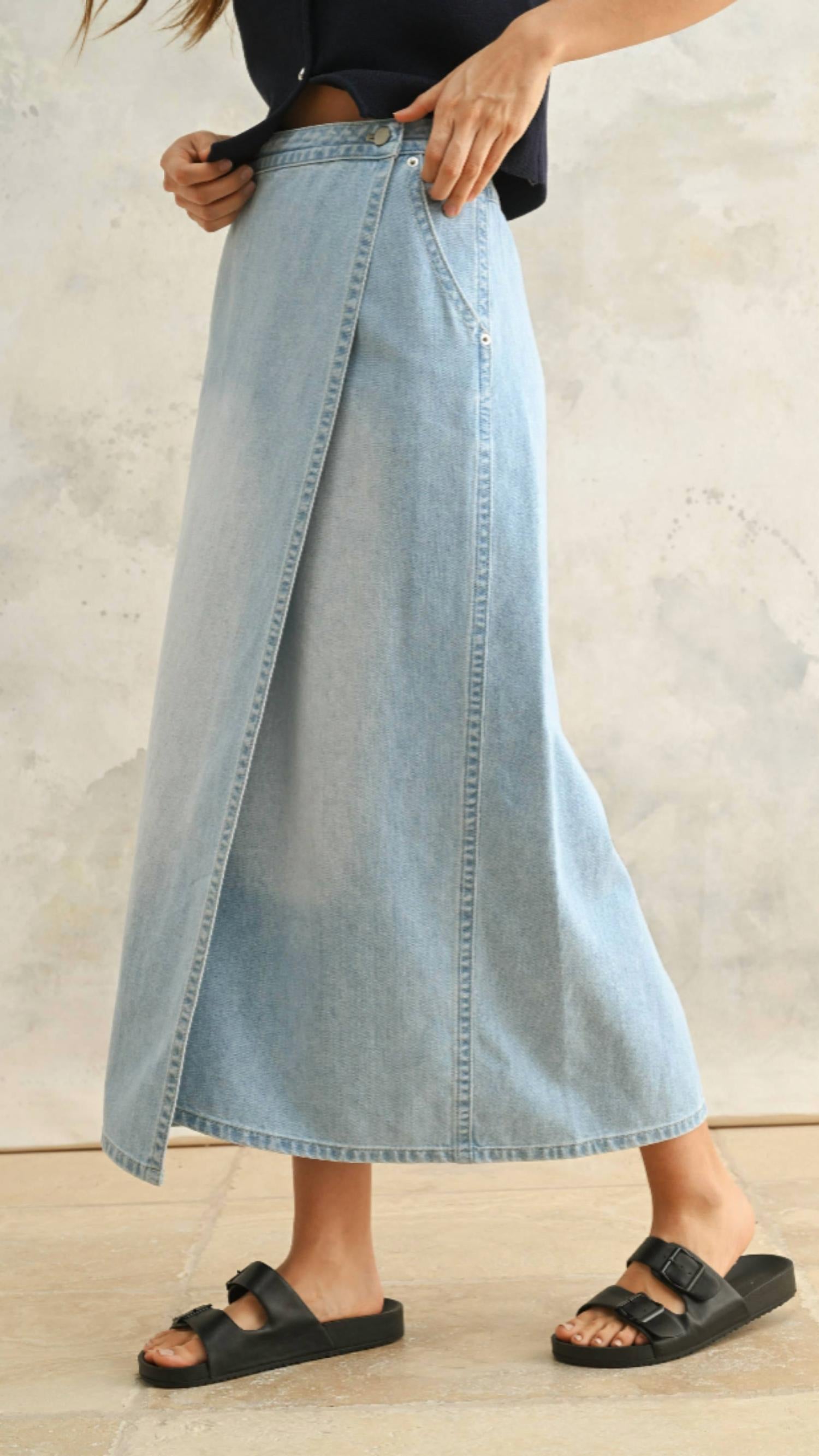 Miou Muse - Overlap Long Skirt