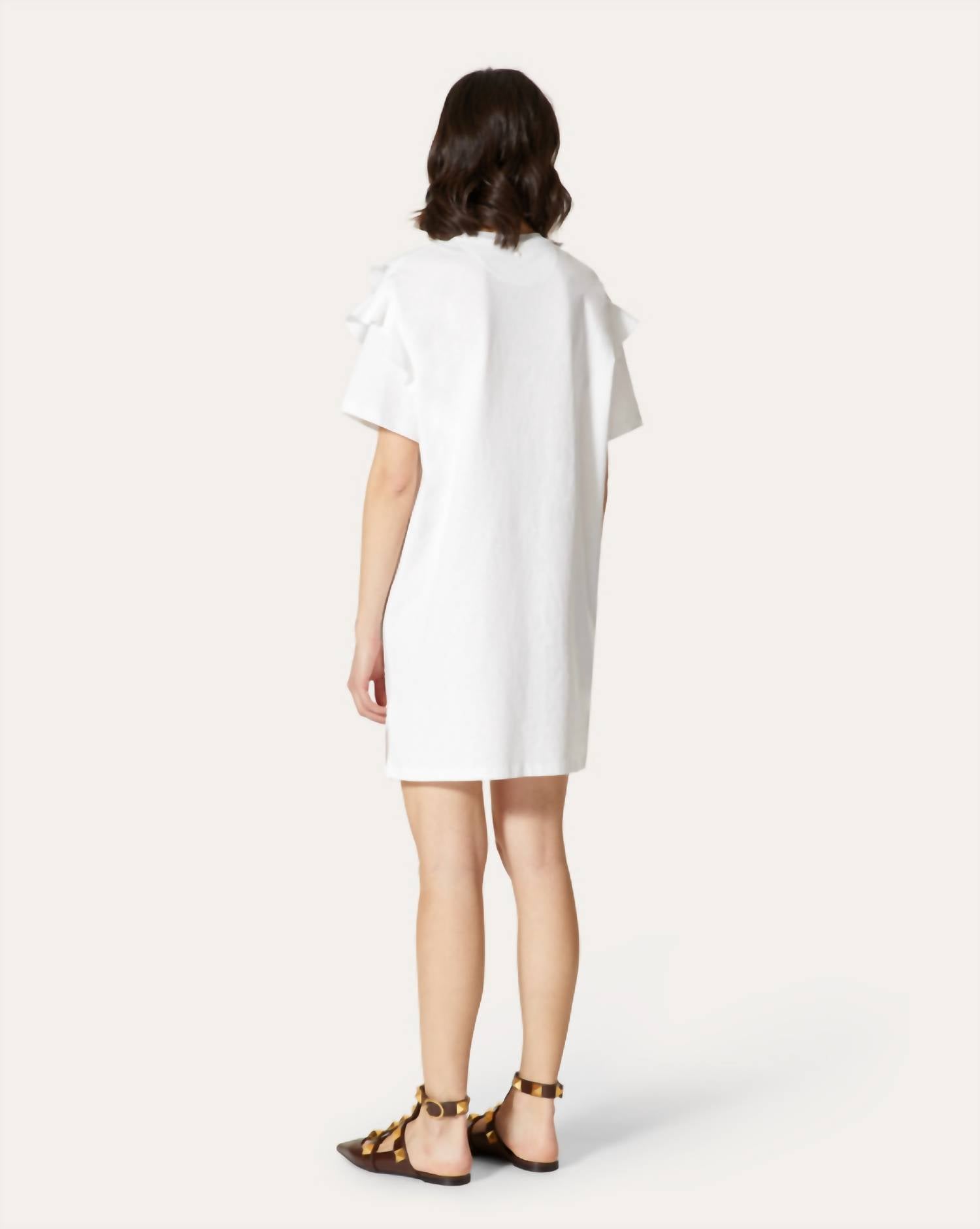Valentino - Plain Knit Fabric And Lace T-shirt Dress