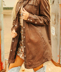 MAURITIUS Mahi Rf Leather Jacket in brown - women's jacket - alternate view