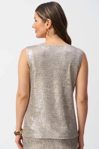 Joseph Ribkoff - Foiled Knit Cowl Neck Sleeveless Top