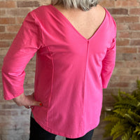 Neon Buddha Reversible Top in punch - women's long sleeve top - detail view