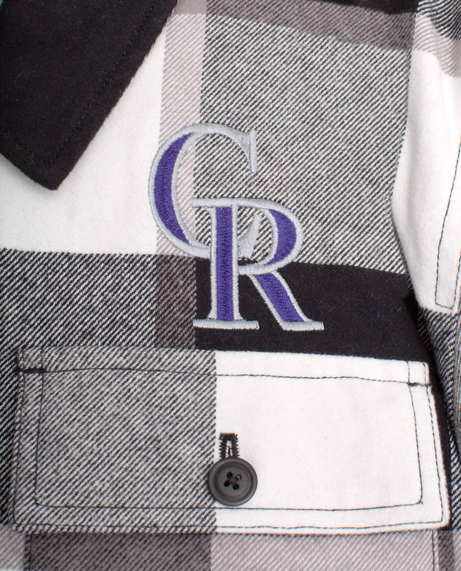 Starter - Men's Colorado Rockies Cotton Flannel Full-Snap Jacket