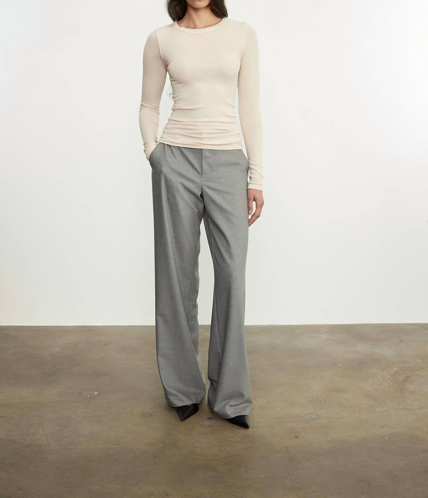 Enza Costa - SILK KNIT LONG SLEEVE CREW TEE