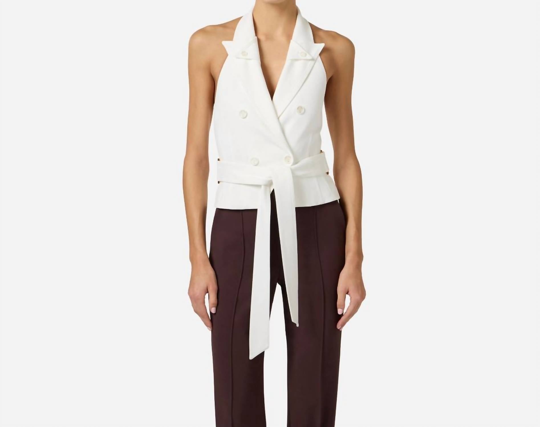 Elisabetta Franchi - Halter double breasted vest with belt