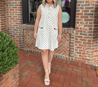 Entro - Polka Dot Horsebit Mini Dress