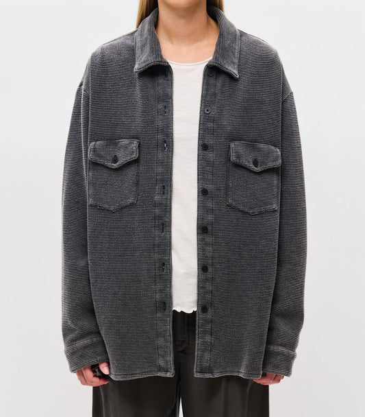 Mono B - Waffle Knit Button Down Shirt