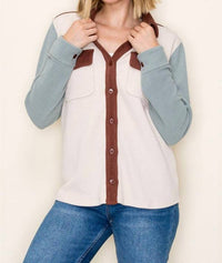 Staccato - Color Block Button Up Shacket