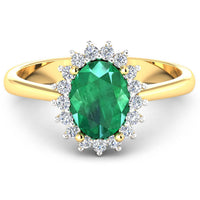 Diana M Jewels - Women's Oval Natural Zambian Emerald Fashion Ring (1.87 Ct) - Classic