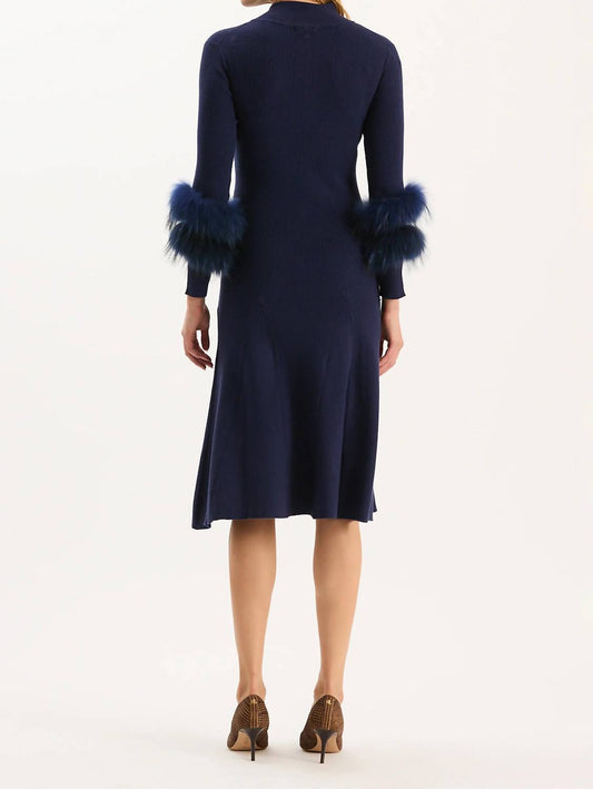 Tyler Boe - Celia Knit Fur Midi Dress