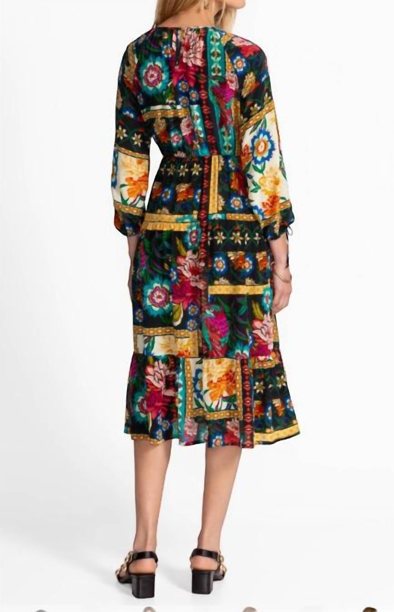 Johnny Was - Brona Floral Silk Midi Dress