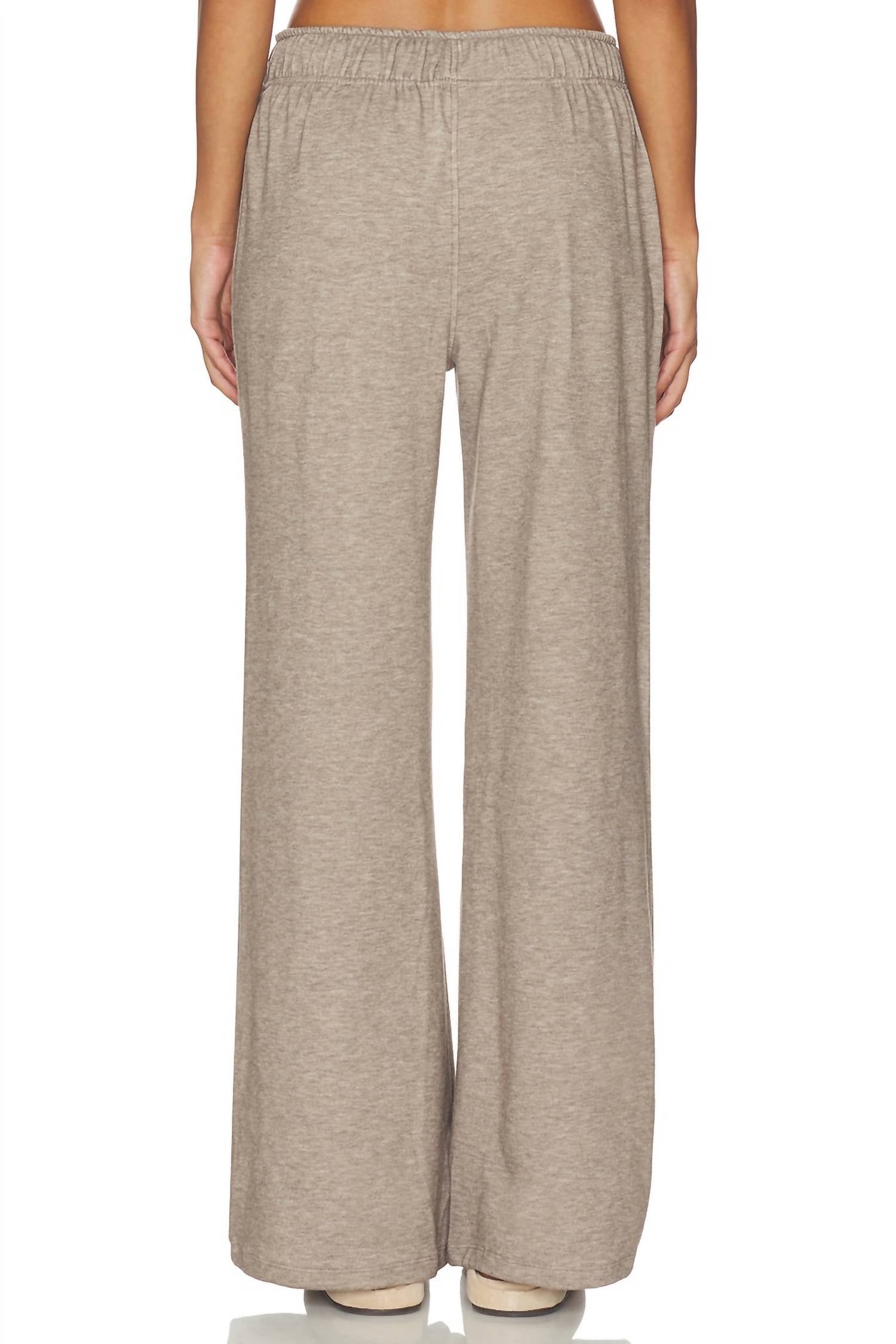 bobi Wide Leg Drawstring Pant in taupe - women's pants - alternate view