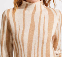 Tribal - Fannie Funnel Neck Jacquard Mini Sweater Dress