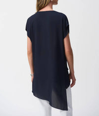 Joseph Ribkoff - V-neck Lightweight Asymmetric Top