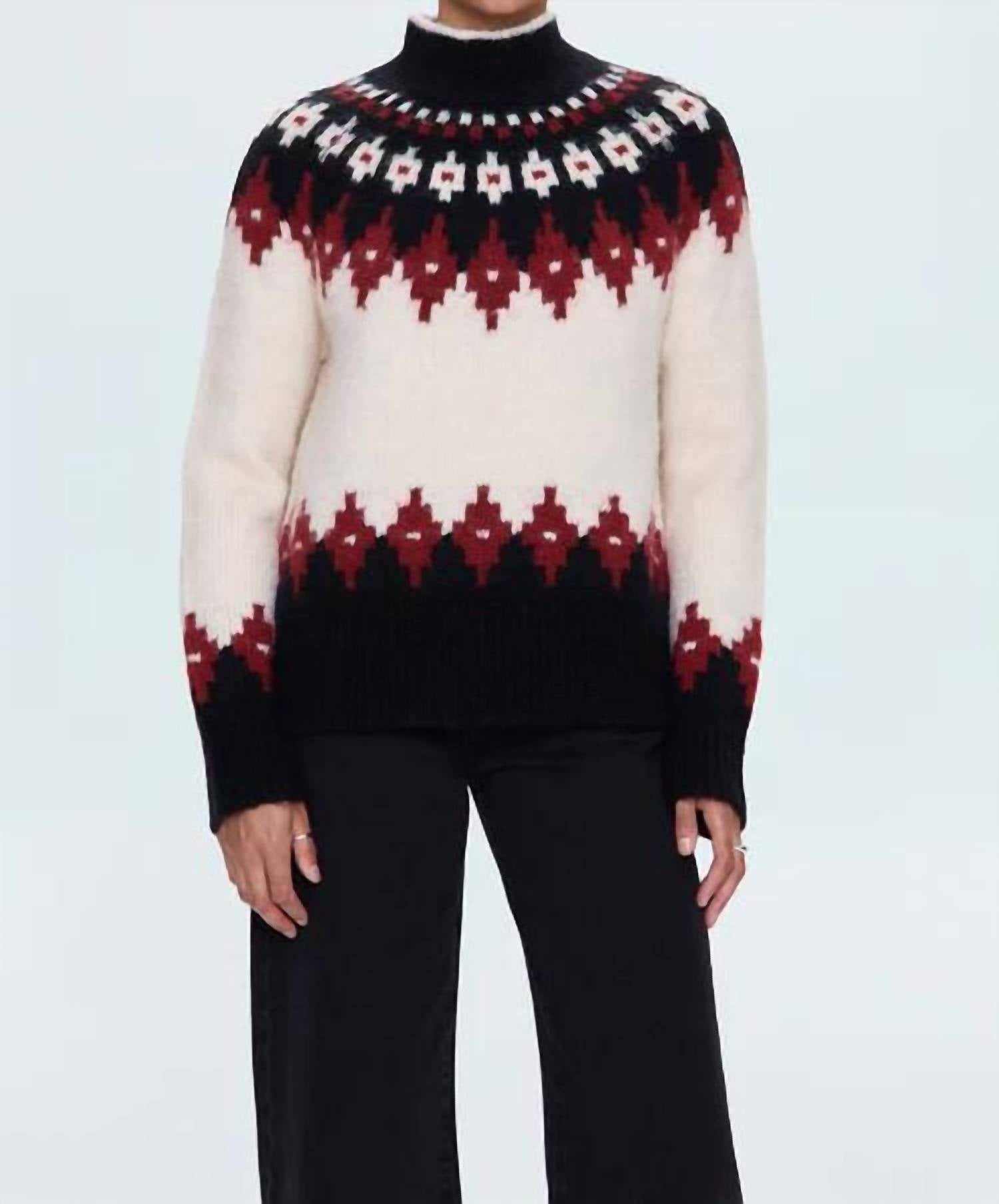 PISTOLA Astrid Pullover Sweater in white oxblood 1 - women's long sleeve top