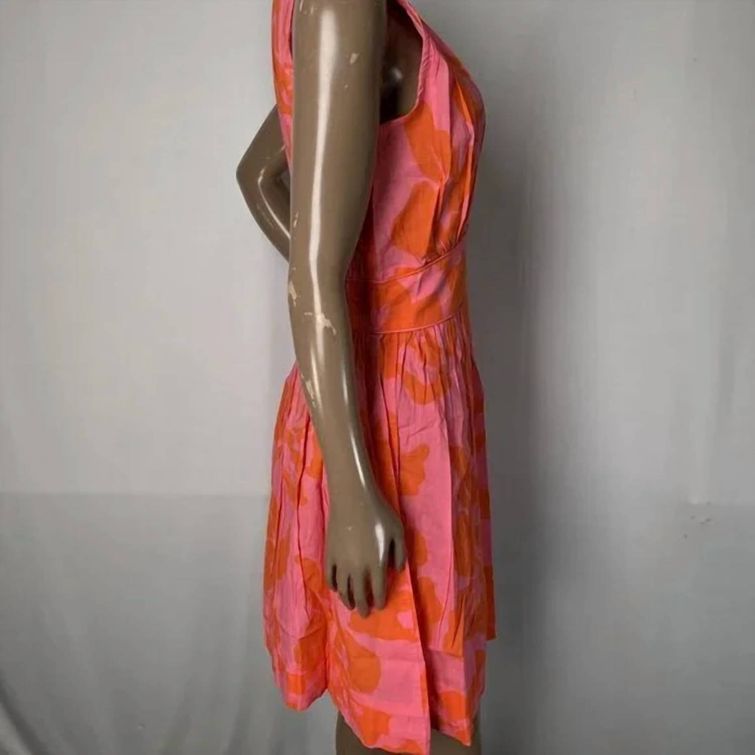 Bindu Women's Liv V-neck Mini Dress in pink red - women's dress - detail view