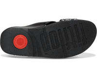 fitflop Women's Lulu Crystal Mix Metallic Cross Wedge Slides in all black - women's sandal - view 8