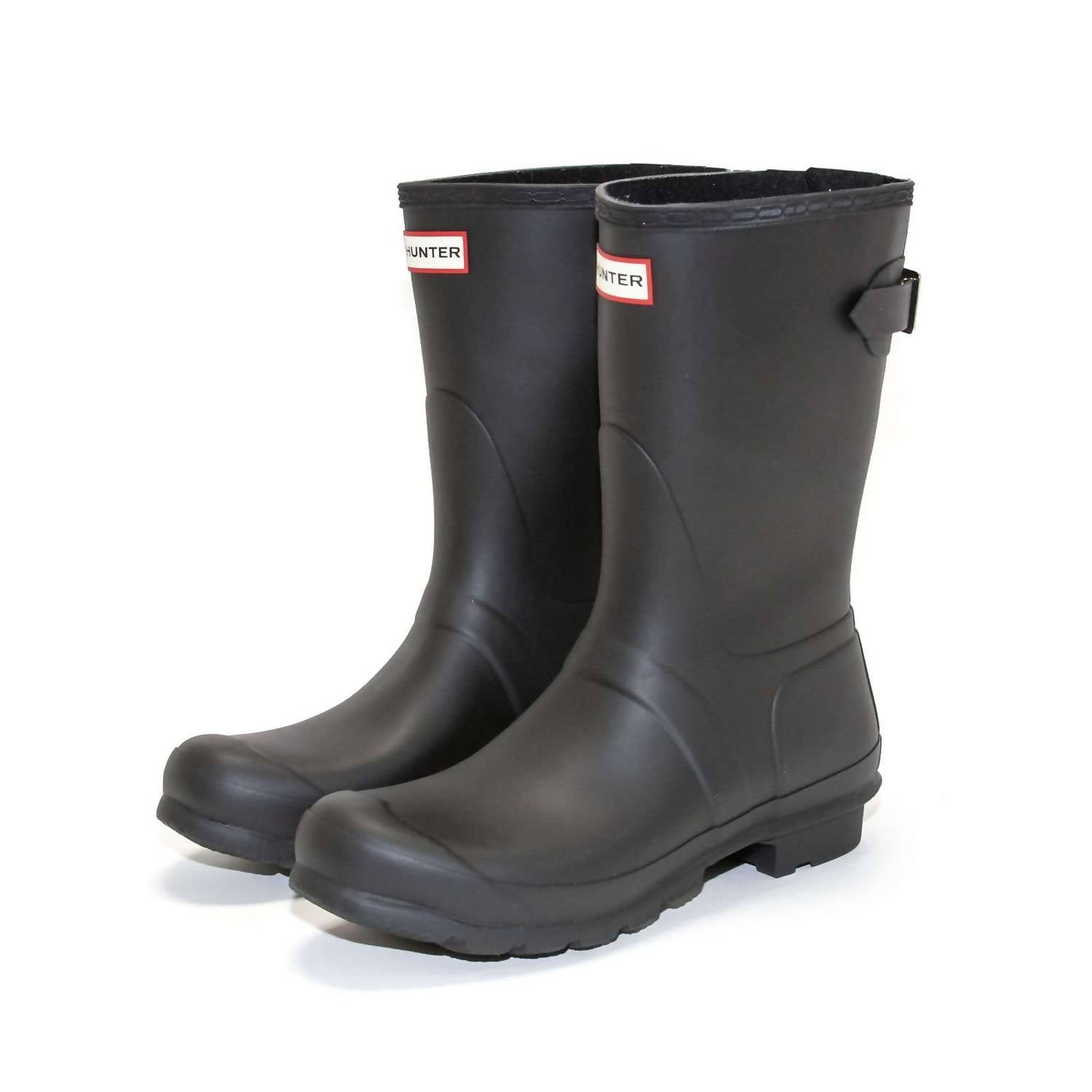 HUNTER Women's Original Back Adjustable Short Boots in black - women's shoe