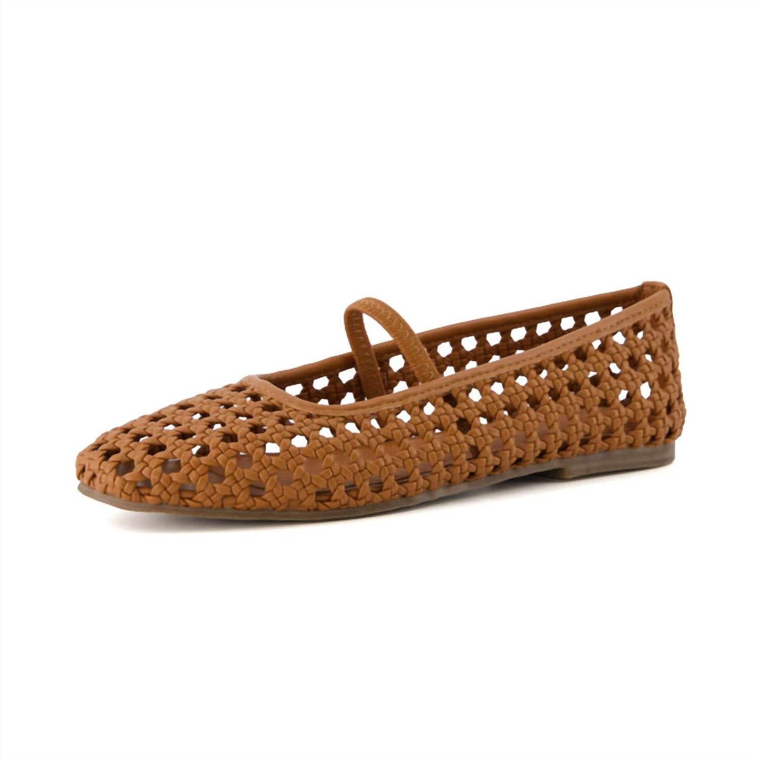 Cushionaire - Women's Weavy Squared Toe Woven Ballet Flats