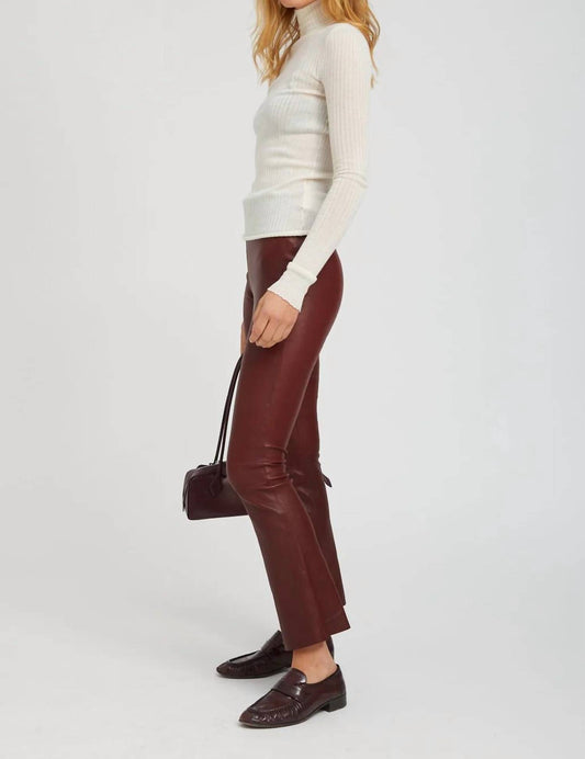 Sprwmn - High-waisted Leather Ankle Leggings