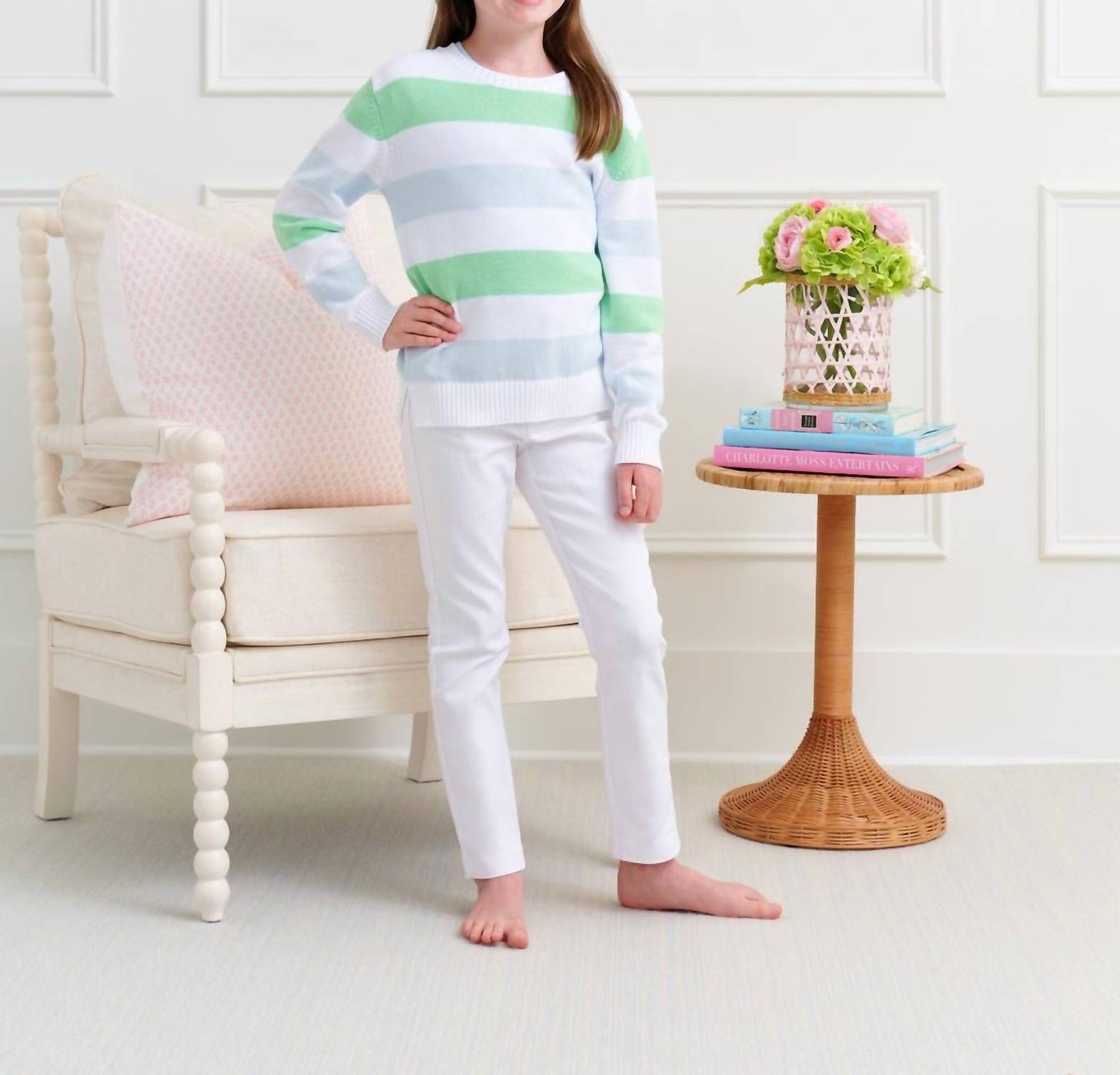 The Beaufort Bonnet Company - Girls Cissy Striped Sweater