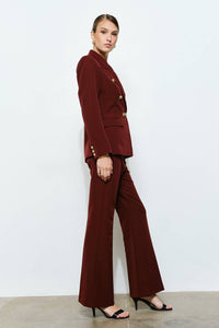 INA Fashion Finny Button Tailored Blazer in oxblood - women's jacket - alternate view