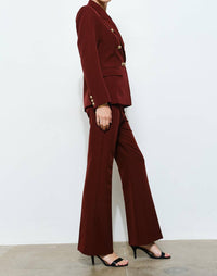 INA Fashion Finny Button Tailored Blazer in oxblood - women's jacket - detail view
