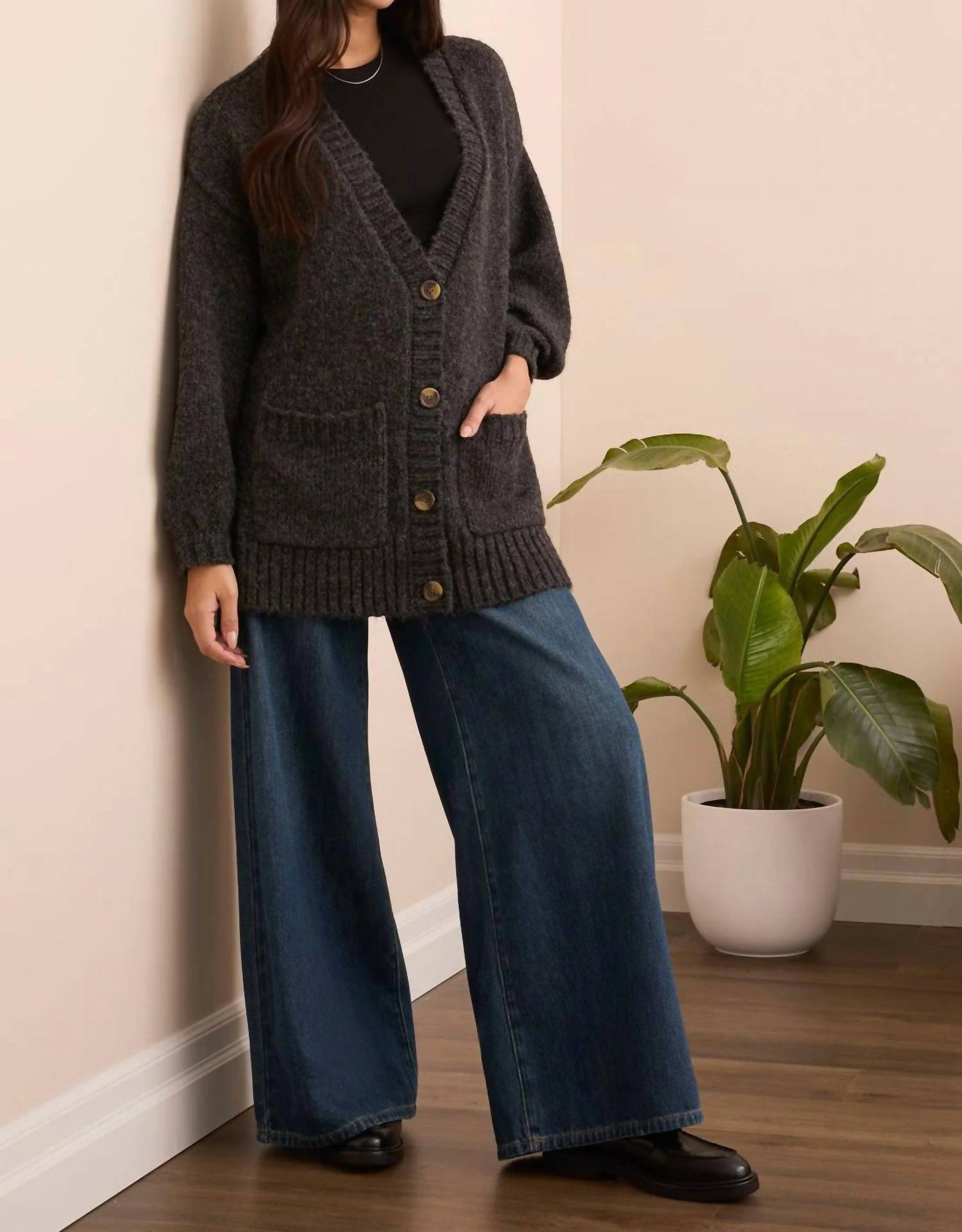 Tribal - Blue Thred Oversize Sweater Cardigan