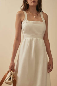 Sancia Bethanny Cross-over Back Strap Dress in white - women's dress - alternate view