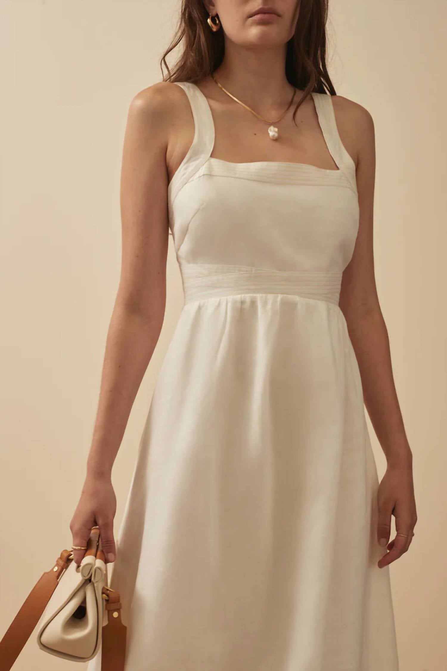 Sancia Bethanny Cross-over Back Strap Dress in white - women's dress - alternate view